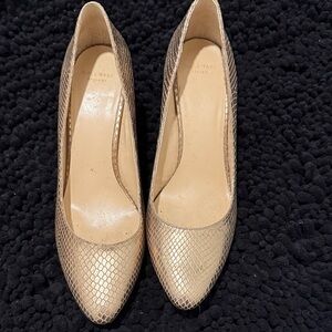 Cole Haan Metallic Gold Snakeskin Heels
